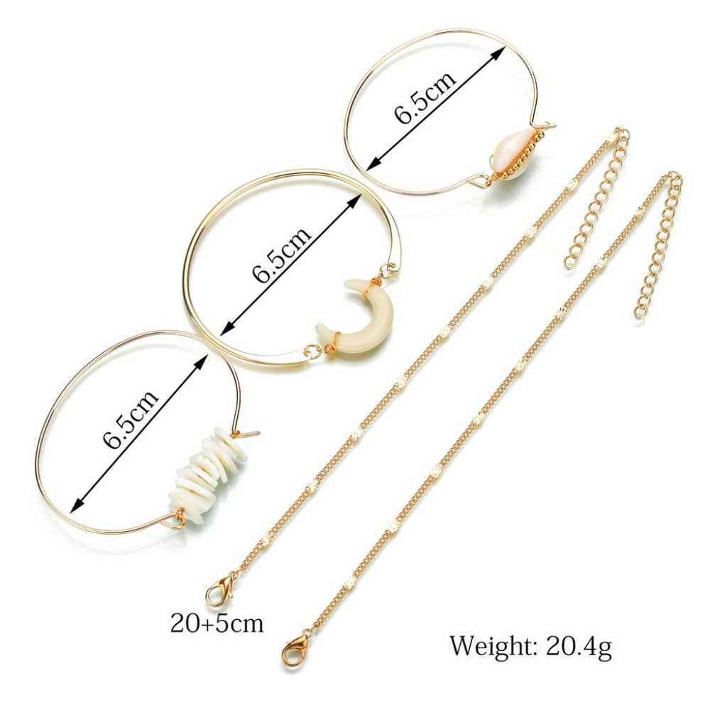 Boho Nature Horn Shell Bracelets Set - Picture 4 of 4